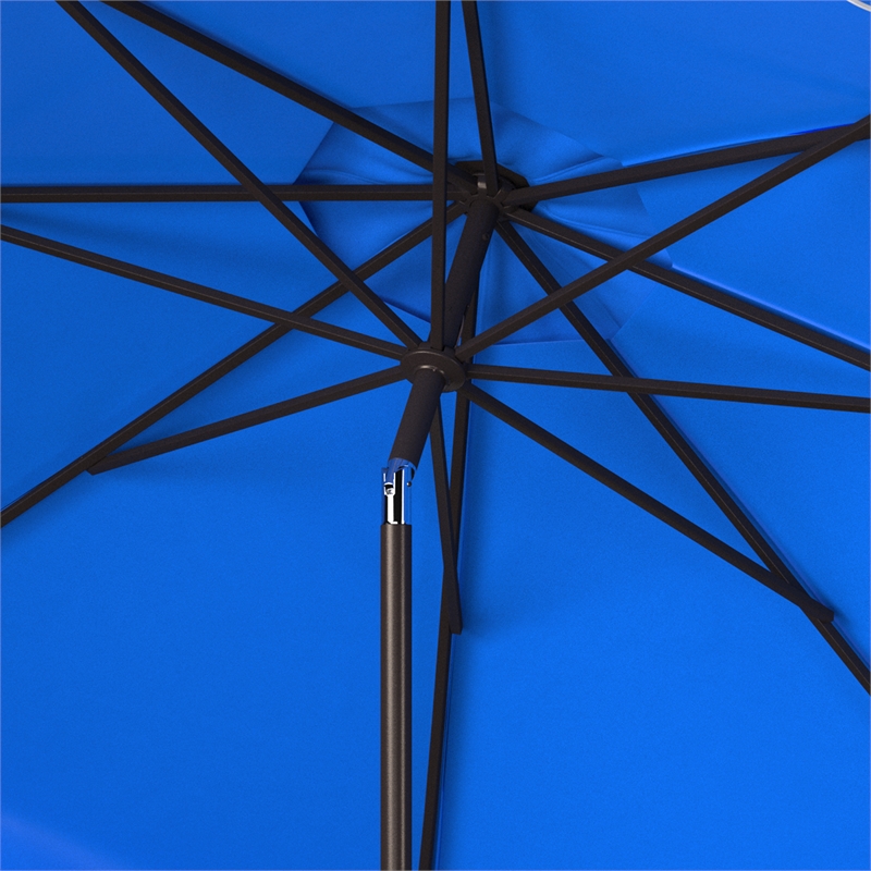 Safavieh Venice 9Ft Metal and Fabric Crank Umbrella in  Blue