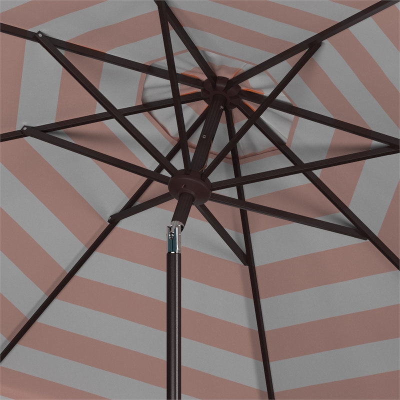 Safavieh Vienna 9Ft Metal and Fabric Crank Umbrella in Orange