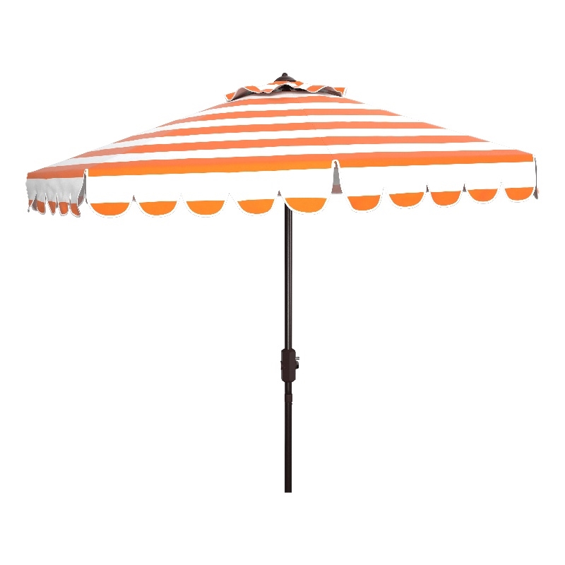 Safavieh Vienna 9Ft Metal and Fabric Crank Umbrella in Orange