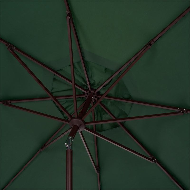 Safavieh Elegant Valance 11Ft Round Aluminum Umbrella in Green / White