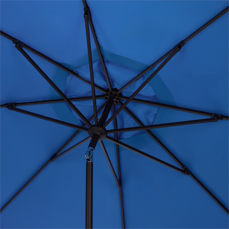 Safavieh Elegant Valance 11Ft Round Aluminum Umbrella in Blue / White