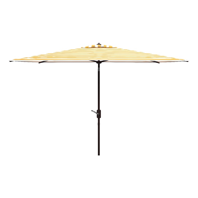 Safavieh Iris 6.5x10 Ft Rect Metal and Fabric Umbrella in Yellow