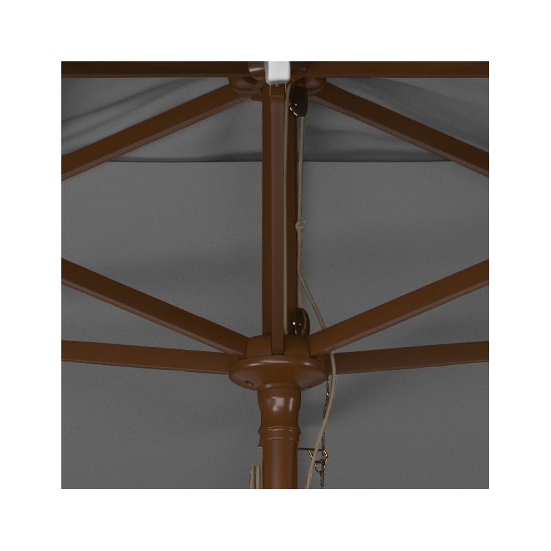 Safavieh Aklin 6.5Ft X 10Ft Wood Rectangle Umbrella in Gray