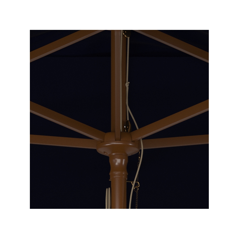 Safavieh Aklin 6.5Ft X 10Ft Wood Rectangle Umbrella in Navy