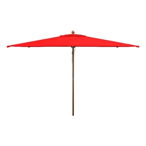 Safavieh Aklin 6.5Ft X 10Ft Wood Rectangle Umbrella in Red