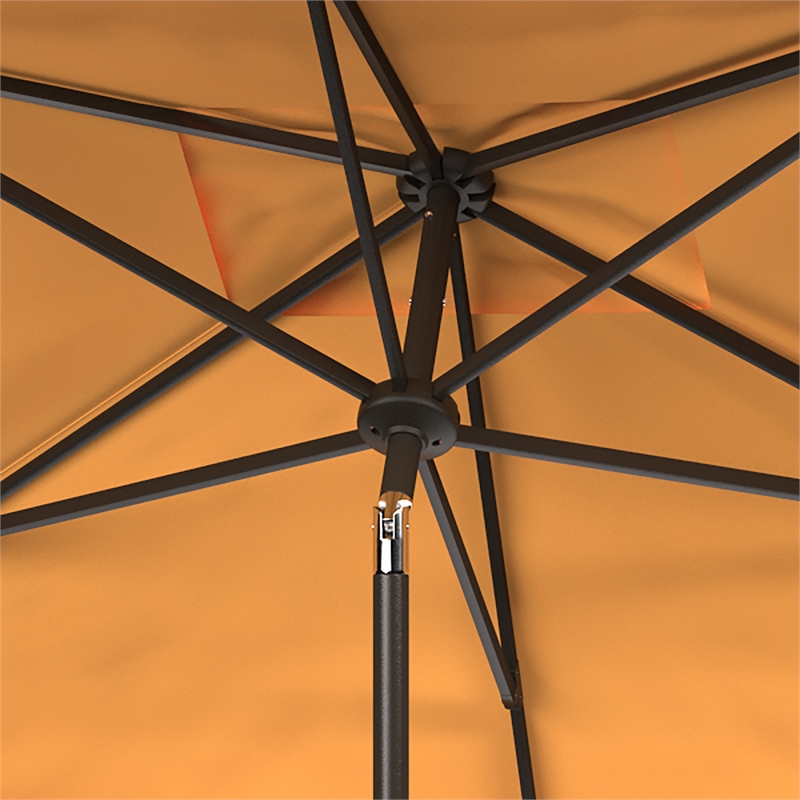 Safavieh Venice 6.5x10Ft Rect Metal and Fabric Crank Umbrella in Yellow