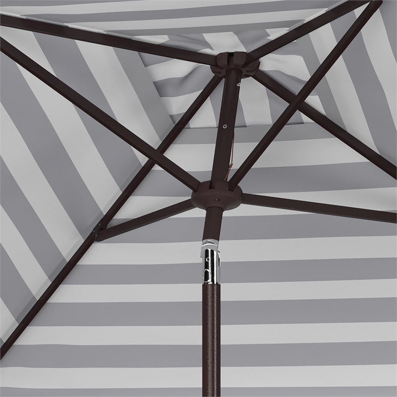 Safavieh Elsa Fashion Line 7.5 Ft Square Metal and Fabric Umbrella in Navy/White