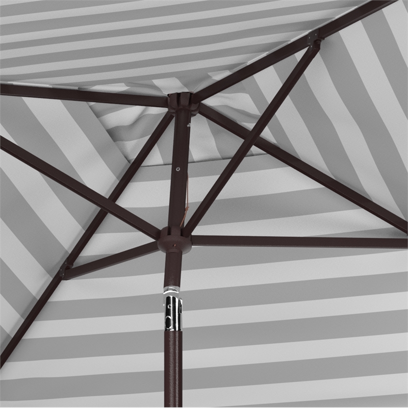 Safavieh Iris Fashion Line 7.5 Ft Square Metal and Fabric Umbrella inBlack/White