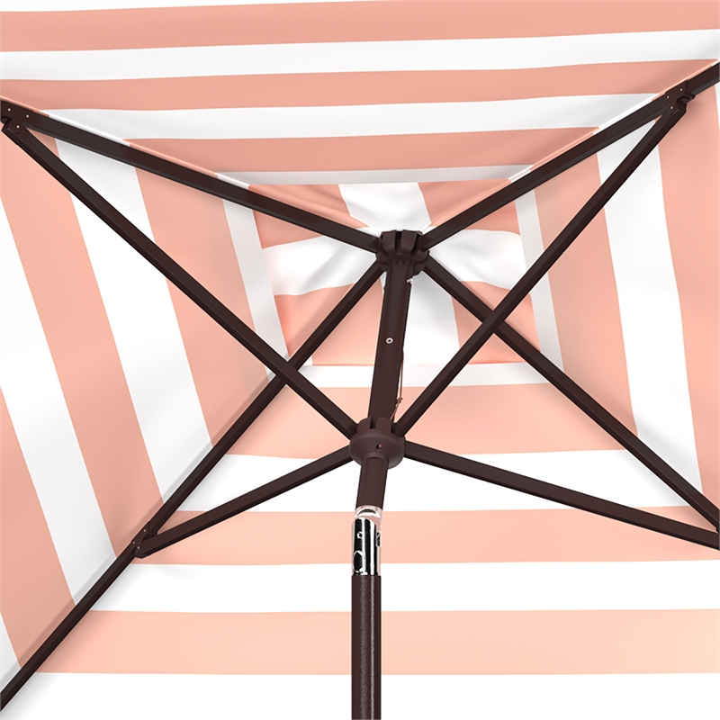 Safavieh Iris Fashion Line 7.5 Ft  Square Metal Umbrella in Orange / White