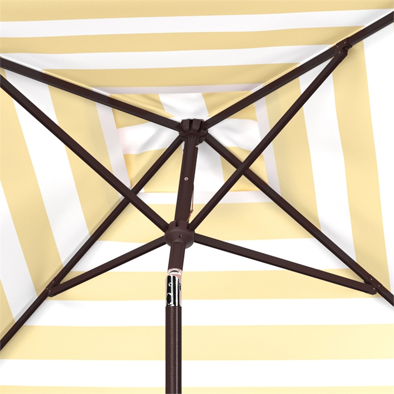 Safavieh Iris 7.5  Square Metal and Fabric Umbrella in Yellow