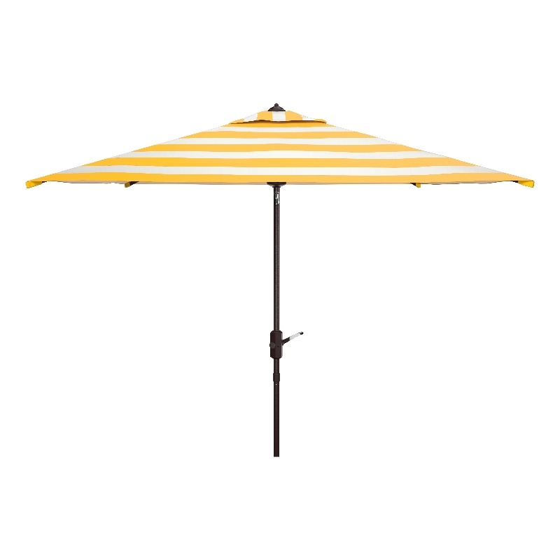 Safavieh Iris 7.5  Square Metal and Fabric Umbrella in Yellow