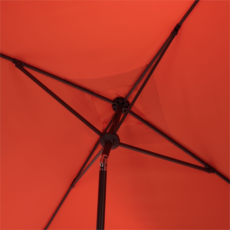 Safavieh Elegant Valance 7.5 Ft Square Aluminum Umbrella in Orange / White