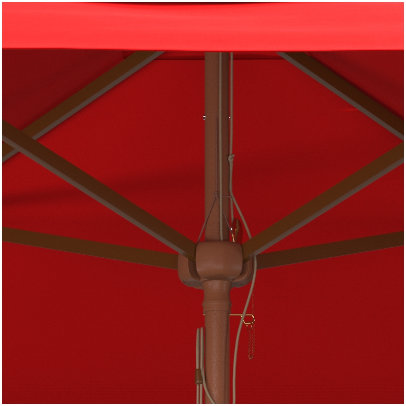 Safavieh Velop 7.5Ft Square Wood Umbrella in Red