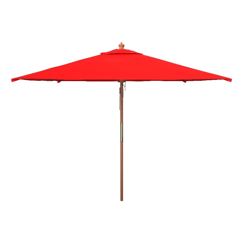 Safavieh Velop 7.5Ft Square Wood Umbrella in Red