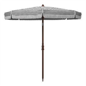 Safavieh Copen 6.5 Ft Metal and Fabric Beach Umbrella in Black / White