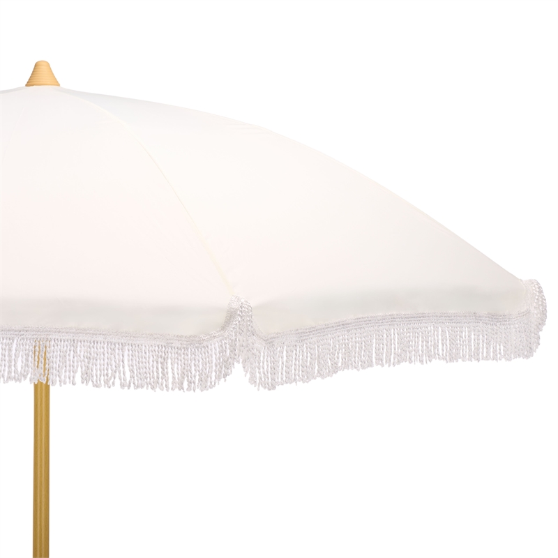 Safavieh Valencia 6.5 Ft Metal and Fabric Beach Umbrella  in Ivory