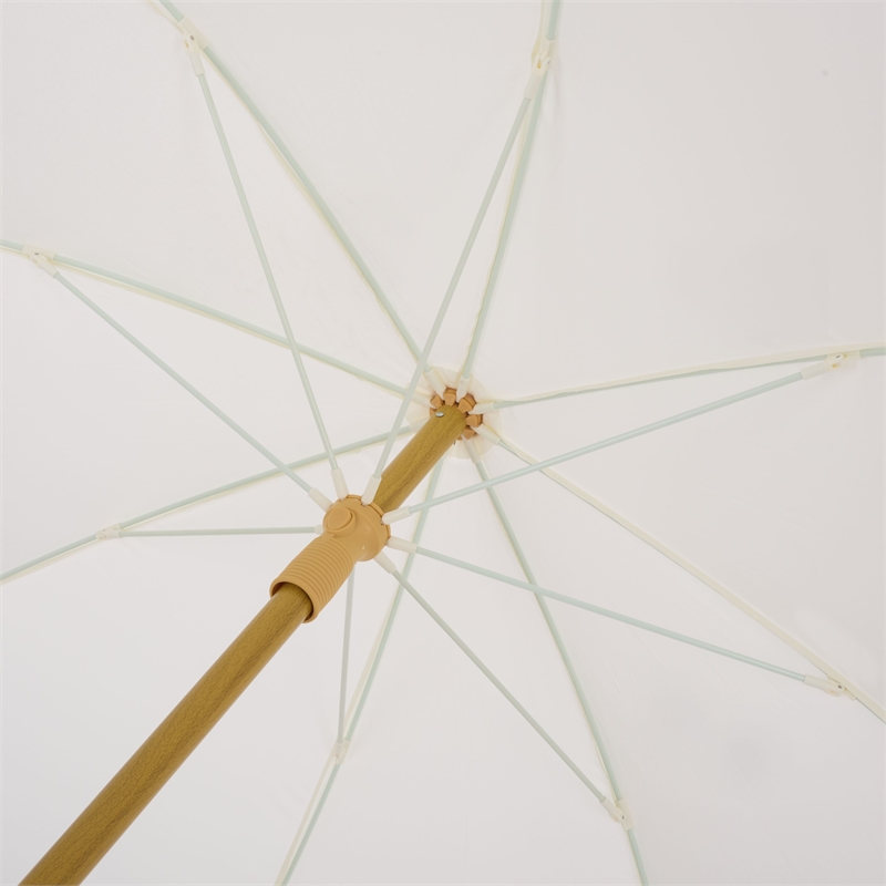 Safavieh Valencia 6.5 Ft Metal and Fabric Beach Umbrella  in Ivory