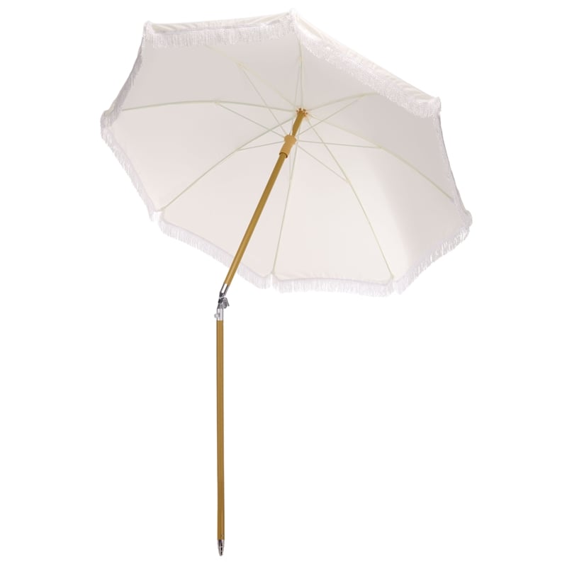 Safavieh Valencia 6.5 Ft Metal and Fabric Beach Umbrella  in Ivory
