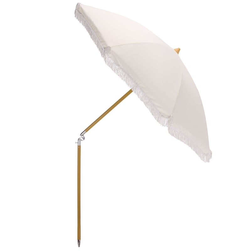 Safavieh Valencia 6.5 Ft Metal and Fabric Beach Umbrella  in Ivory