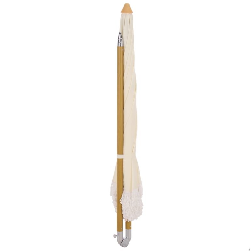 Safavieh Valencia 6.5 Ft Metal and Fabric Beach Umbrella  in Ivory