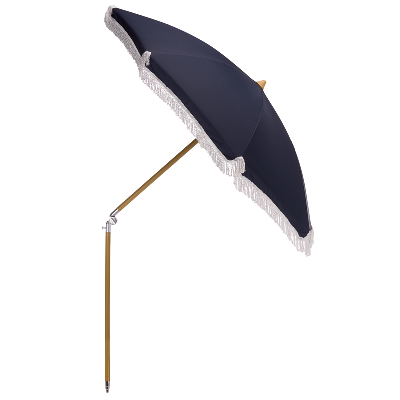 Safavieh Valencia 6.5 Ft Metal and Fabric Beach Umbrella in Navy