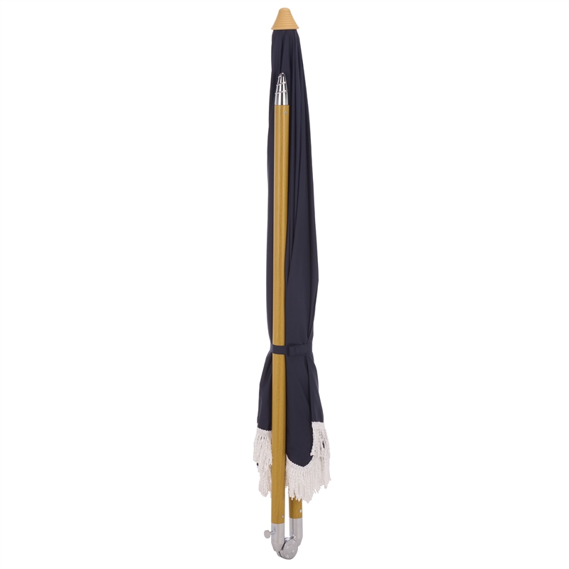 Safavieh Valencia 6.5 Ft Metal and Fabric Beach Umbrella in Navy