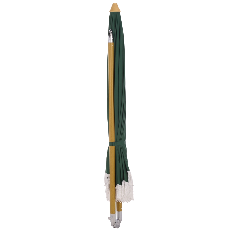 Safavieh Valencia 6.5 Ft Metal and Fabric Beach Umbrella in Green