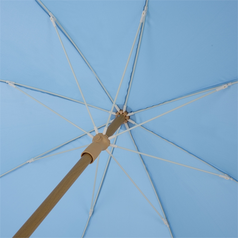 Safavieh Valencia 6.5 Ft Metal and Fabric Beach Umbrella in Baby Blue