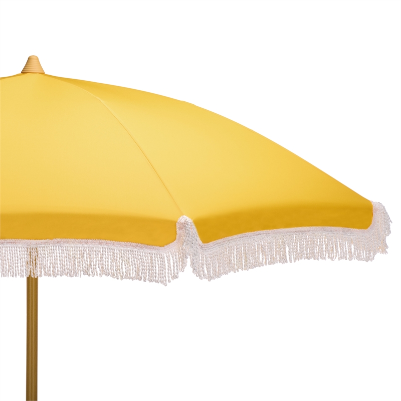 Safavieh Valencia 6.5 Ft Metal and Fabric Beach Umbrella  in Yellow