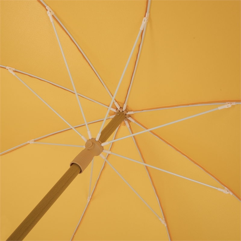 Safavieh Valencia 6.5 Ft Metal and Fabric Beach Umbrella  in Yellow