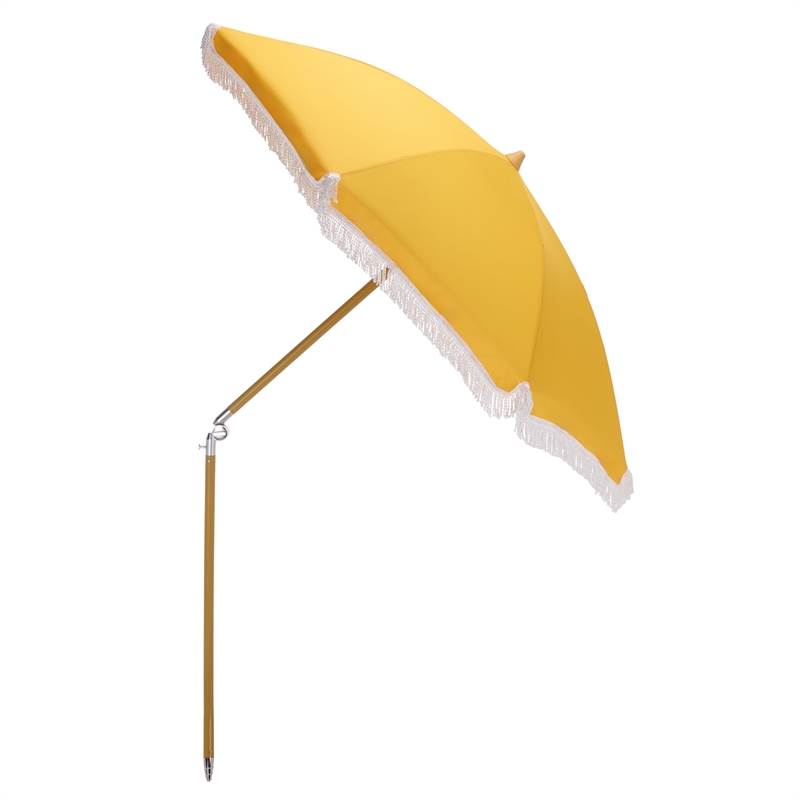 Safavieh Valencia 6.5 Ft Metal and Fabric Beach Umbrella  in Yellow