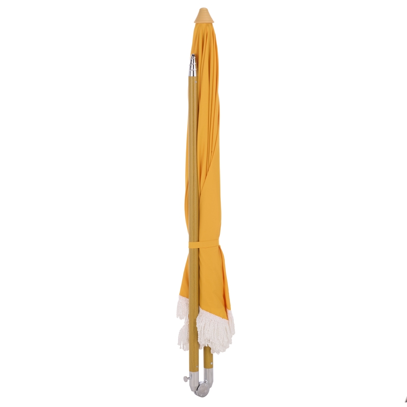 Safavieh Valencia 6.5 Ft Metal and Fabric Beach Umbrella  in Yellow