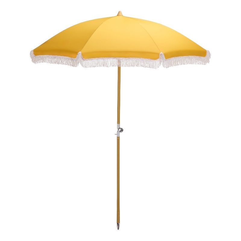 Safavieh Valencia 6.5 Ft Metal and Fabric Beach Umbrella  in Yellow