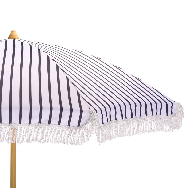 Safavieh Bella 6.5 Ft Metal and Fabric Beach Umbrella  in Navy