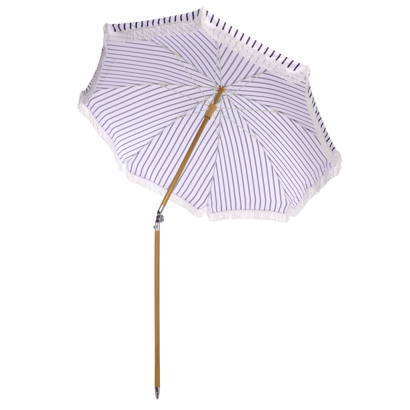 Safavieh Bella 6.5 Ft Metal and Fabric Beach Umbrella  in Navy