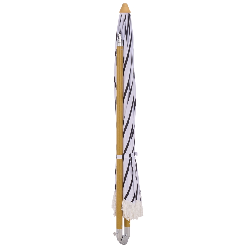 Safavieh Bella 6.5 Ft Metal and Fabric Beach Umbrella  in Navy