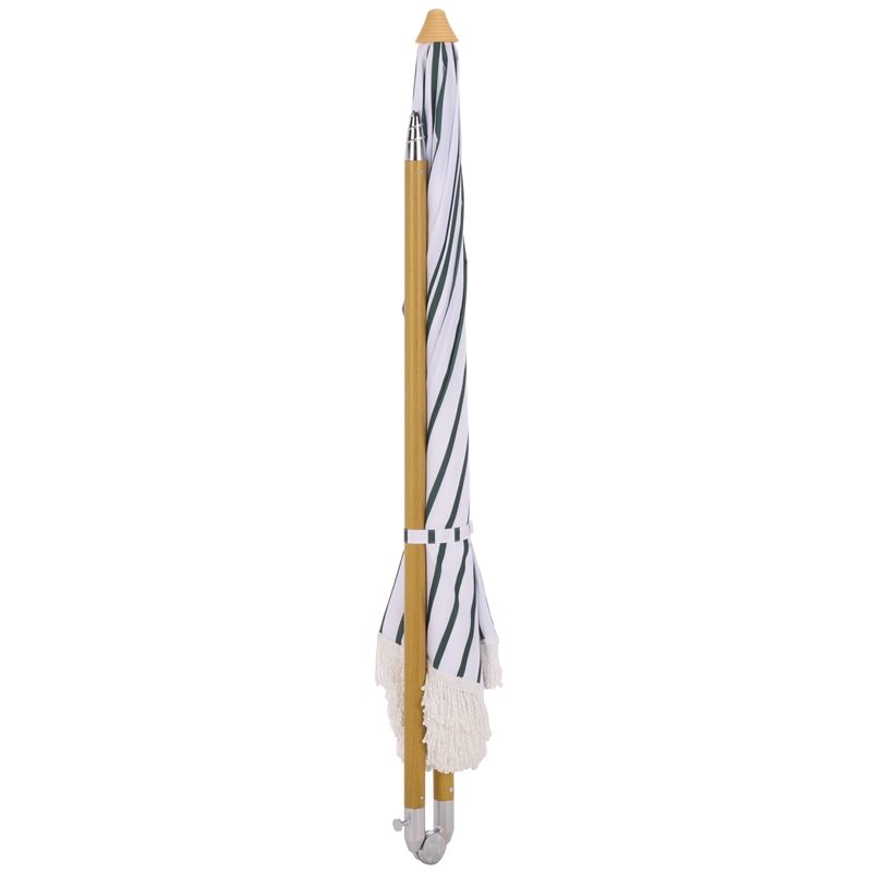 Safavieh Bella 6.5 Ft Metal and Fabric Beach Umbrella  in Green