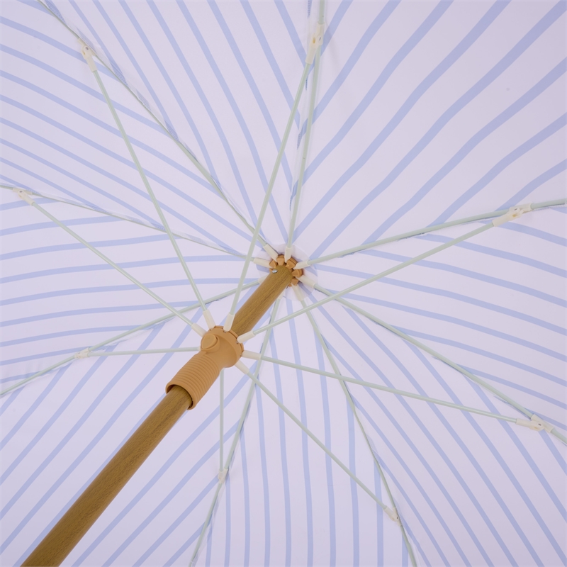 Safavieh Bella 6.5 Ft Metal and Fabric Beach Umbrella in Baby Blue