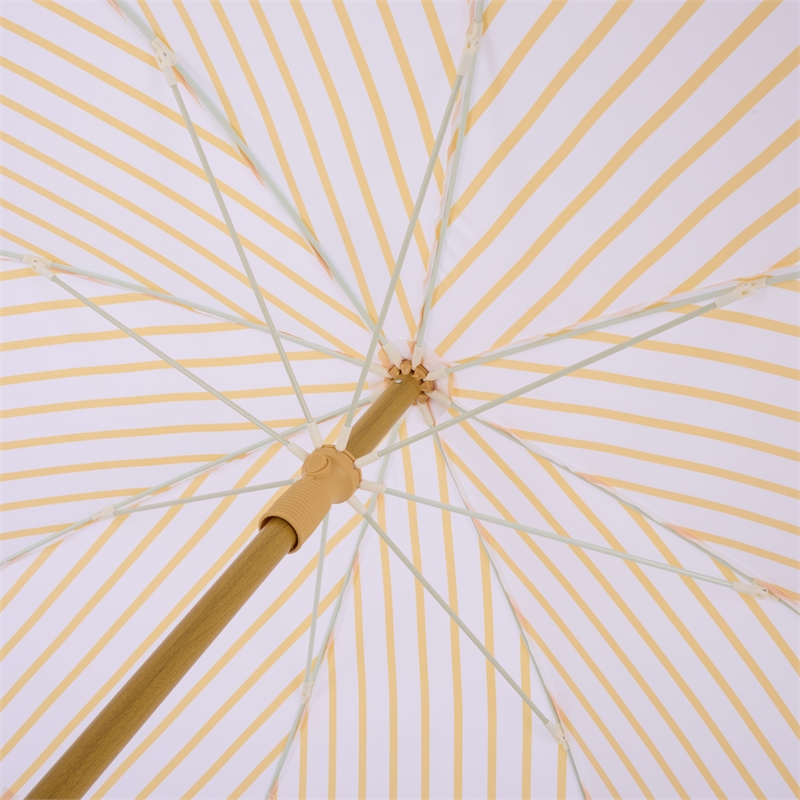 Safavieh Bella 6.5 Ft Metal and Fabric Beach Umbrella  in Yellow