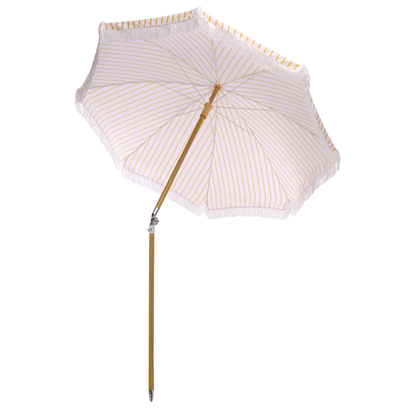 Safavieh Bella 6.5 Ft Metal and Fabric Beach Umbrella  in Yellow