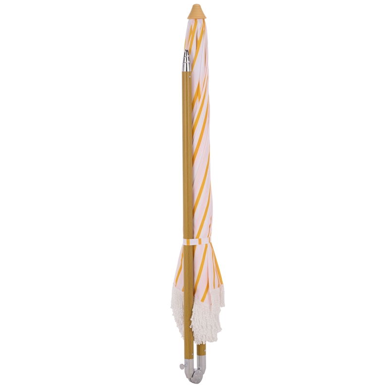 Safavieh Bella 6.5 Ft Metal and Fabric Beach Umbrella  in Yellow