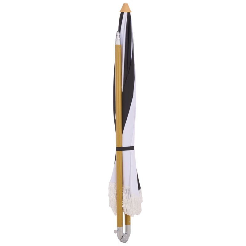Safavieh Gallo 6.5 Ft Metal and Fabric Beach Umbrella in Black
