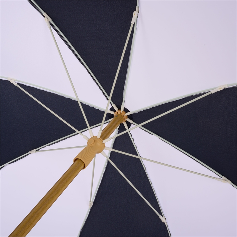 Safavieh Gallo 6.5 Ft Metal and Fabric Beach Umbrella in Navy