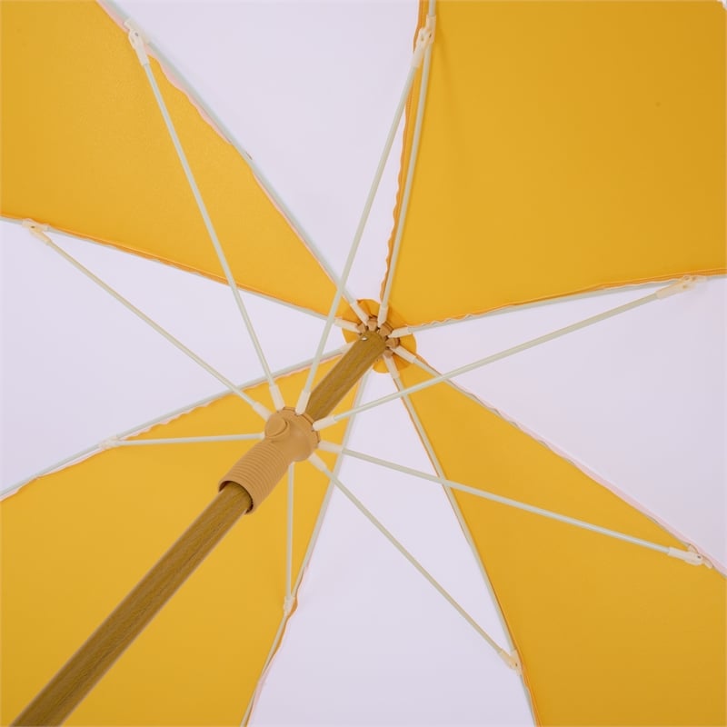 Safavieh Gallo 6.5 Ft Metal and Fabric Beach Umbrella in Yellow