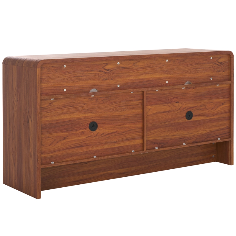 Safavieh Narine 4 Door 2 Shelf Wood  Sideboard/Media in Walnut