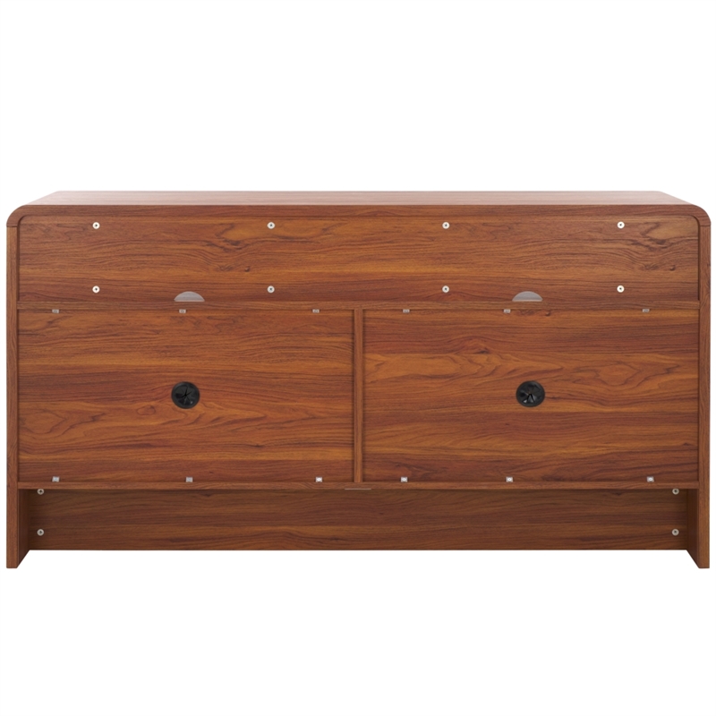 Safavieh Narine 4 Door 2 Shelf Wood  Sideboard/Media in Walnut