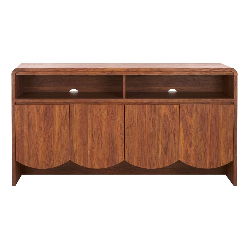 Safavieh Narine 4 Door 2 Shelf Wood  Sideboard/Media in Walnut