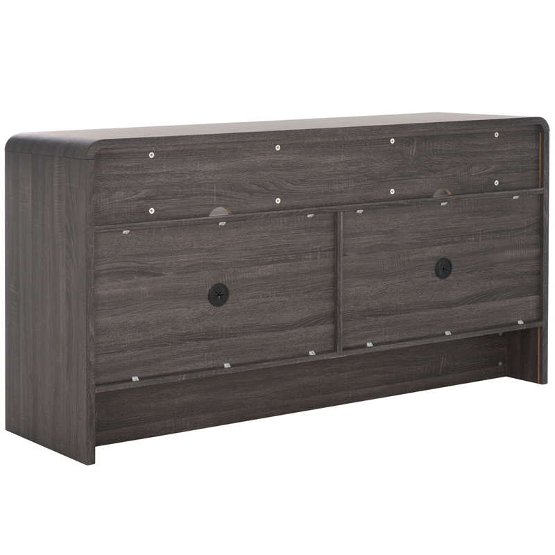 Safavieh Narine 4 Door 2 Shelf Wood  Sideboard/Media in Black
