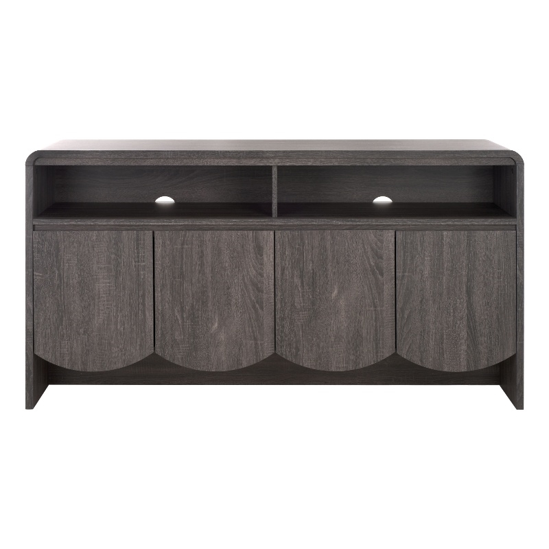 Safavieh Narine 4 Door 2 Shelf Wood  Sideboard/Media in Black