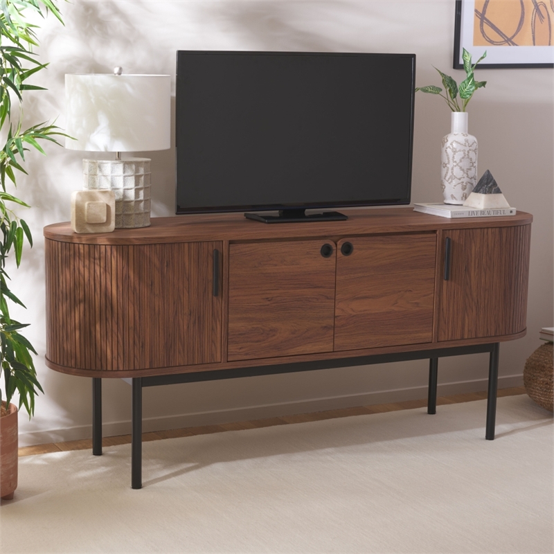 Safavieh Shaelynn 4 Door Wood  Sideboard/Media in Walnut / Black